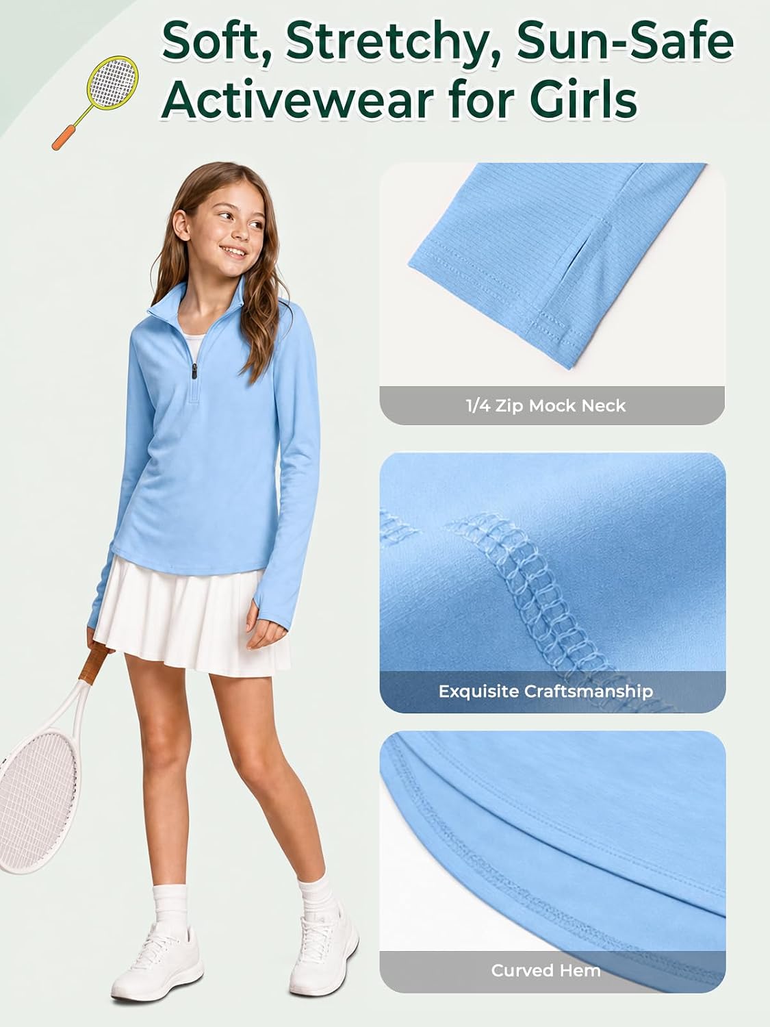Detalle 2 de Haloumoning Girls Athletic Shirt, Polyester-Elastane Blend