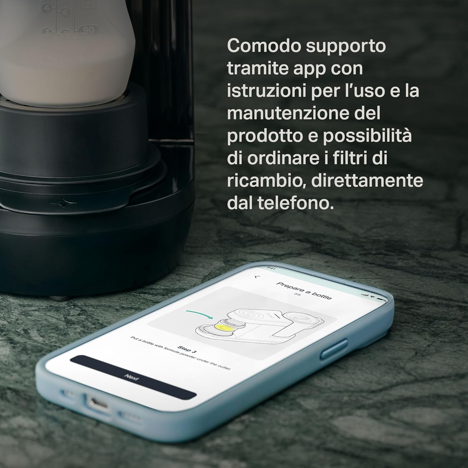 Detalle de Tommee Tippee Perfect Prep: Preparatore Biberon per latte a temperatura corporea in 90 secondi