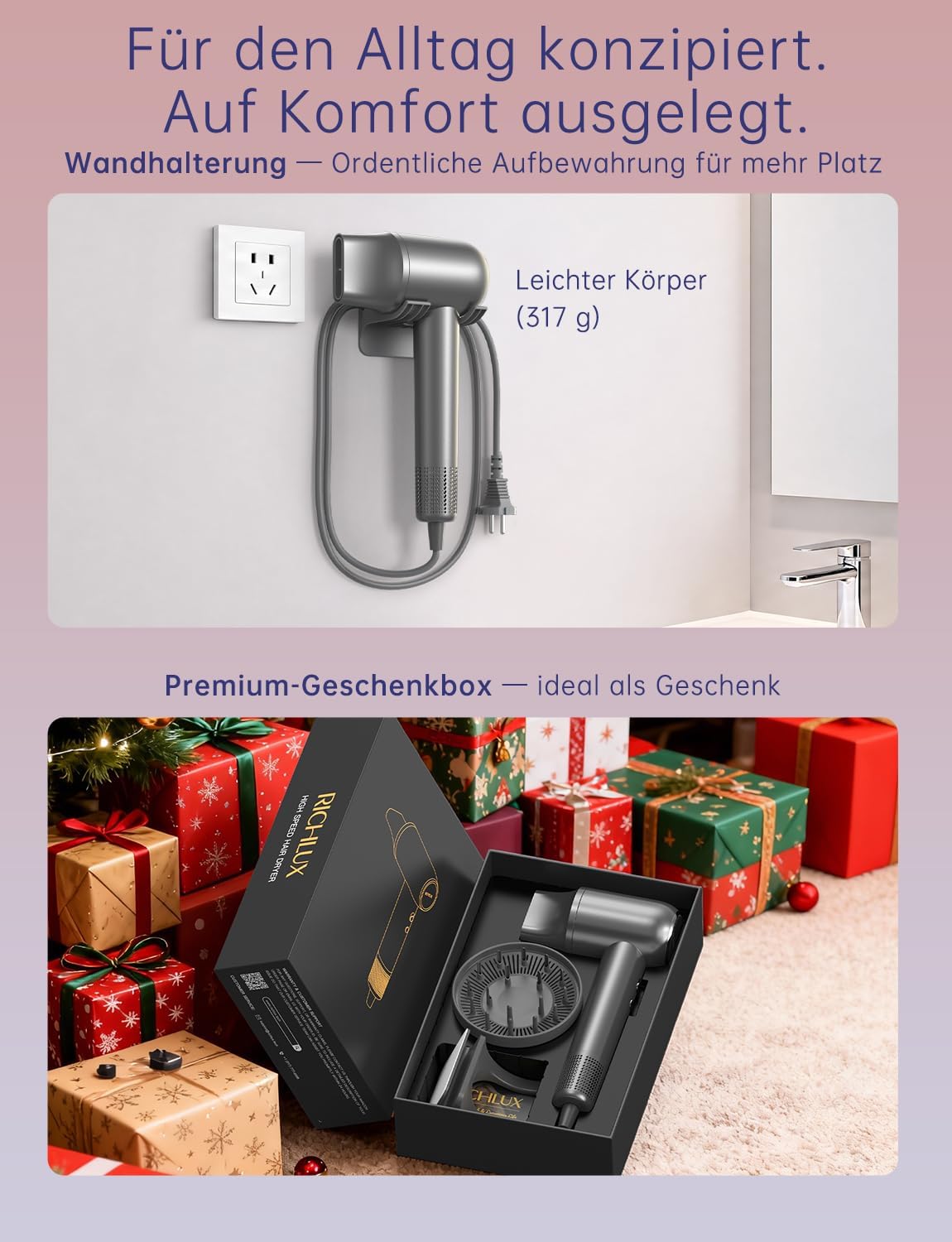Detalle de 2026 Haartrockner mit Diffusor: Ultraleicht, leise, 160.000 U/min und 500 Mio. Negative Ionen