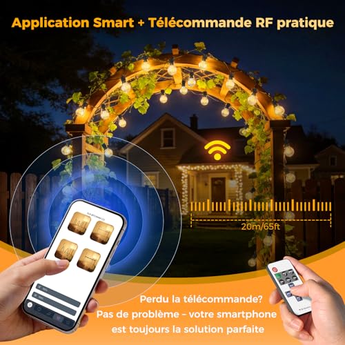 Detalle de Guirlande Lumineuse Exterieure 33,3M - G40 LED avec App & Télécommande par Roravilila