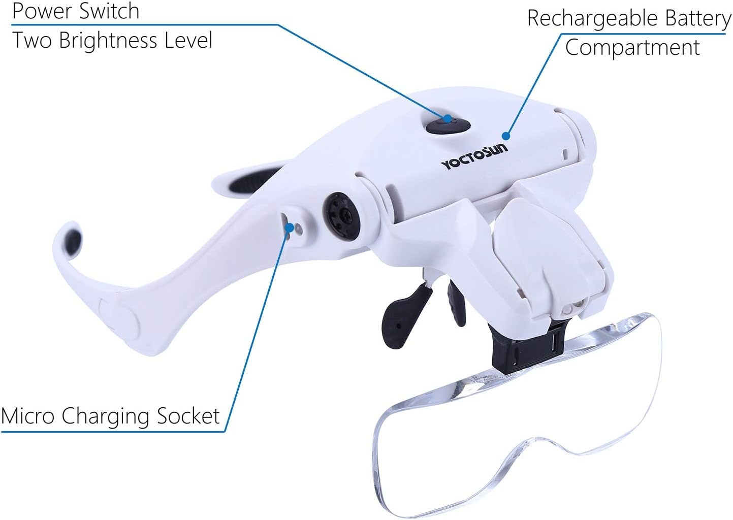 Thumbnail 2 de YOCTOSUN Magnifying Glasses with Light: Hands-Free Headset Magnifier