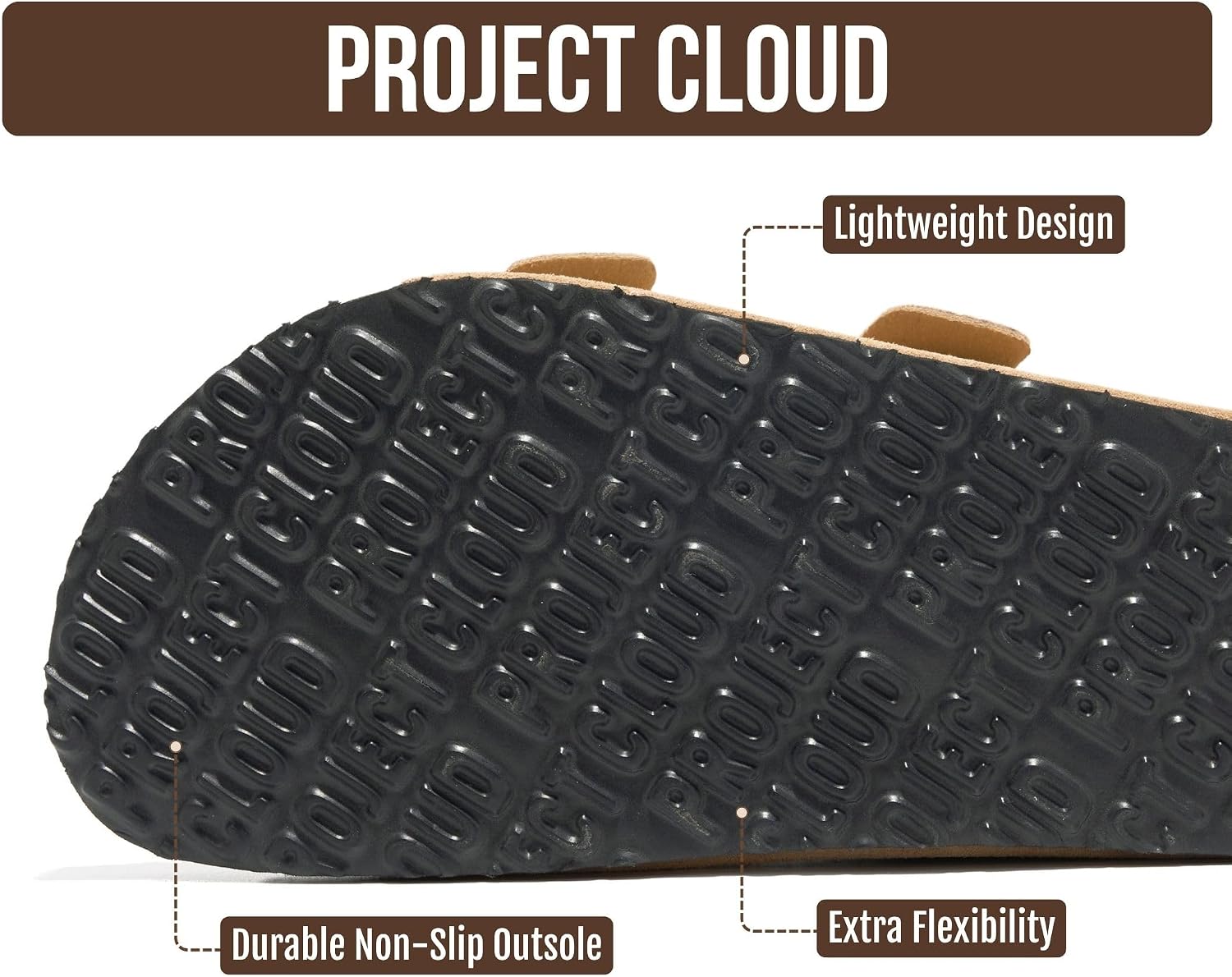 Detalle 2 de Project Cloud Heritage Sandal: 100% Genuine Leather Mens Sandals with Memory Foam Insole