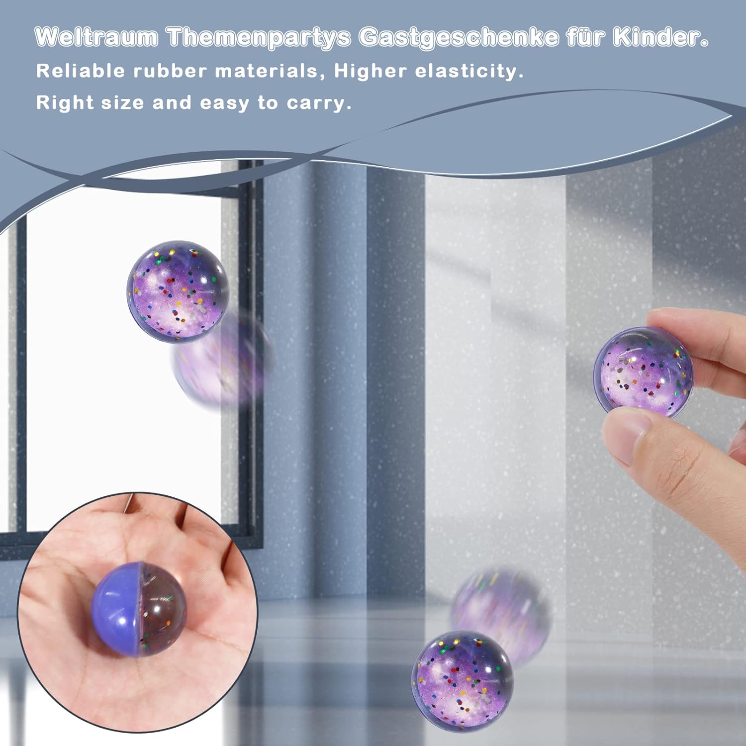 Thumbnail 3 de Annhao 30 Bouncy Balls – 32mm space-themed party bag fillers