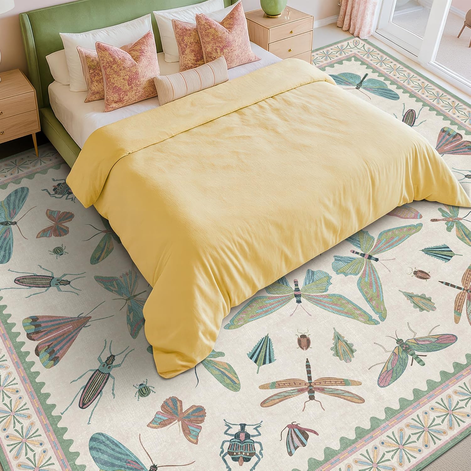Detalle de Green Butterfly Area Rug 9x12