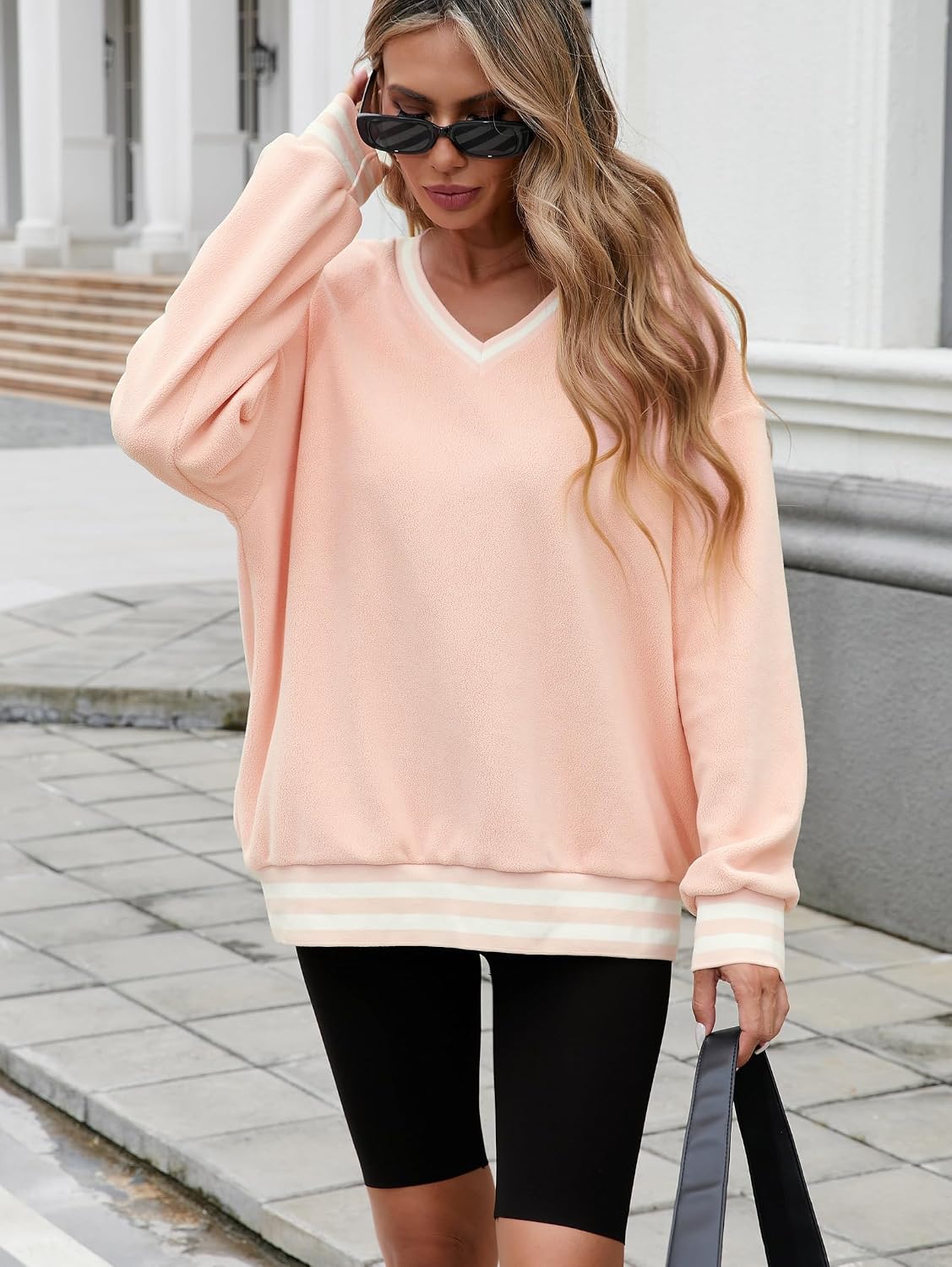 Thumbnail 4 de Famulily Warm Fleece V‑Neck Oversized Sweatshirt
