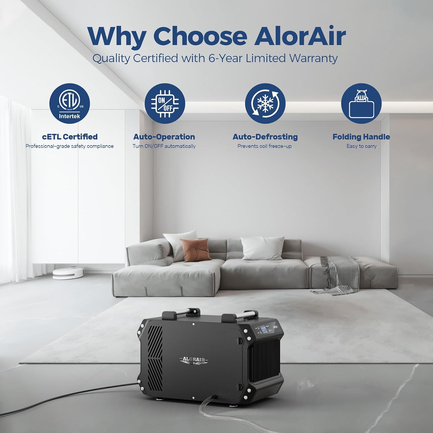 Detalle 2 de ALORAIR Galaxy 60 Crawl Space Dehumidifier, 145 PPD, 1,800 sq. ft.