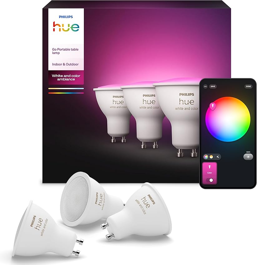 Detalle de Philips Hue Pack 3 Bombillas GU10 4,2 W