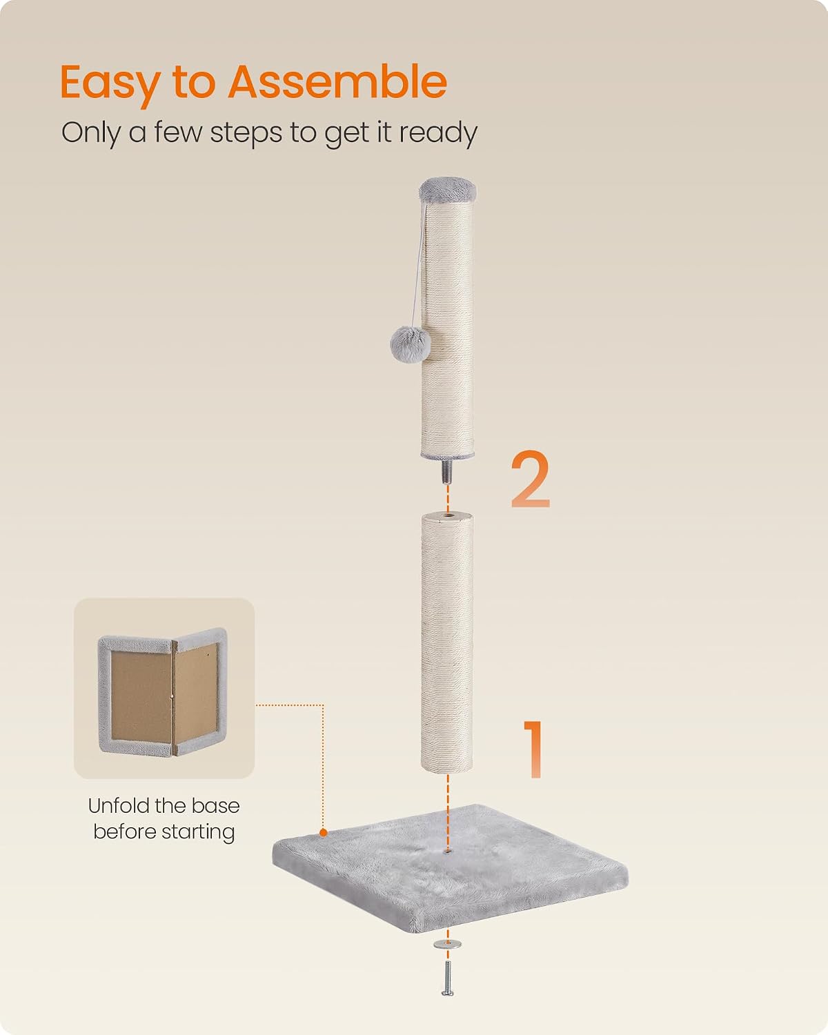 Thumbnail 6 de Feandrea Cat Scratching Post, Natural Sisal