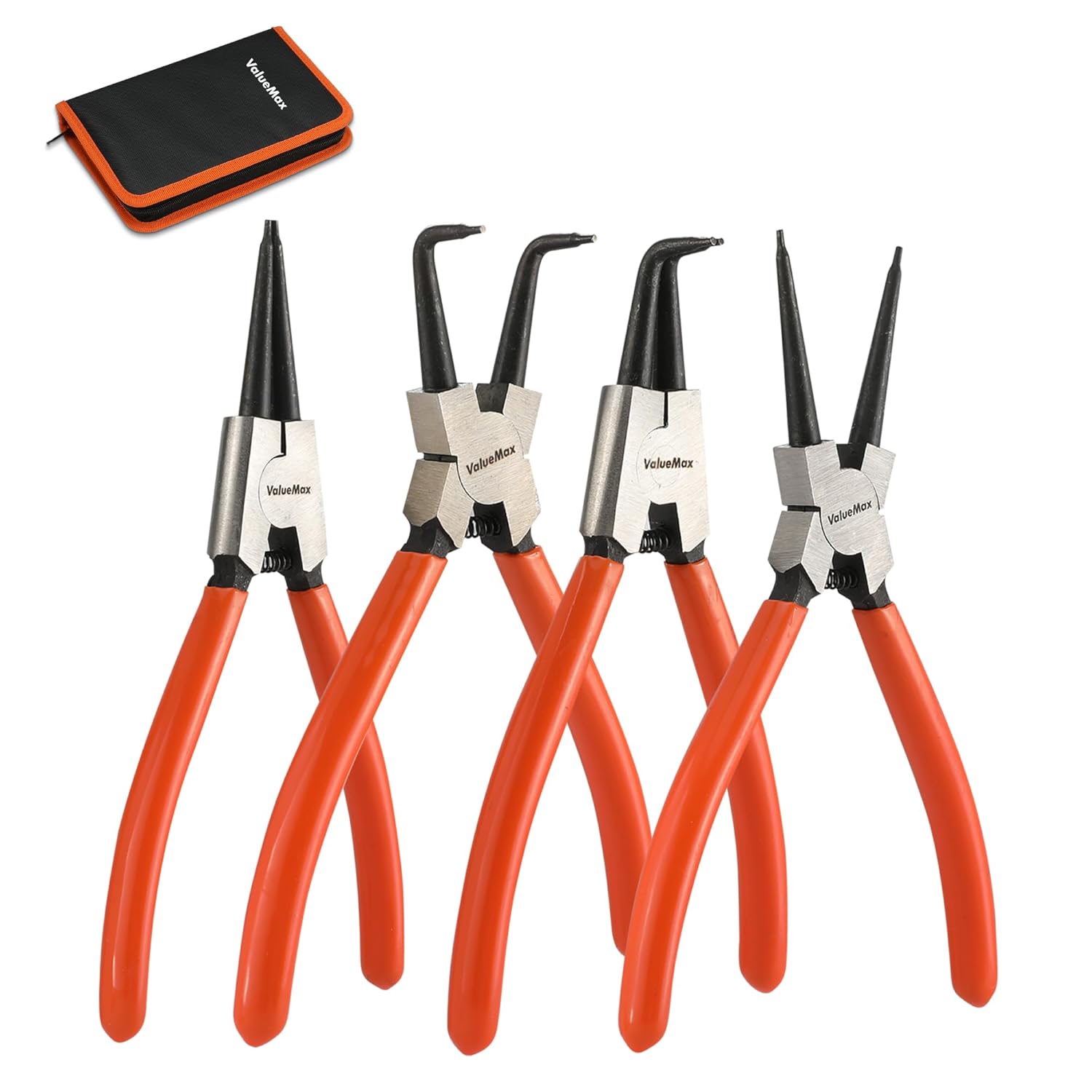 ValueMax set di 4 pinze per anelli di sicurezza con borsa portatile da 165 mm e 180 mm