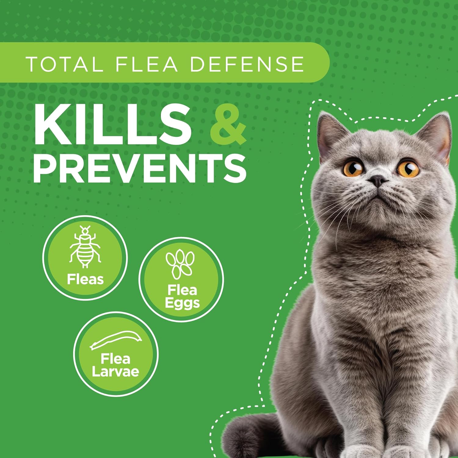 Detalle 2 de TevraPet Actispot II Flea Treatment for Large Cats (9+ lbs) — 6 Doses