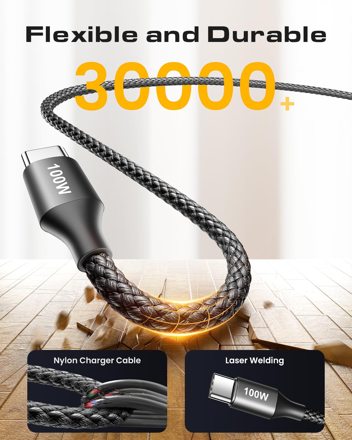 Thumbnail 4 de CLEEFUN 100W USB C to C Cable 1m 2-Pack