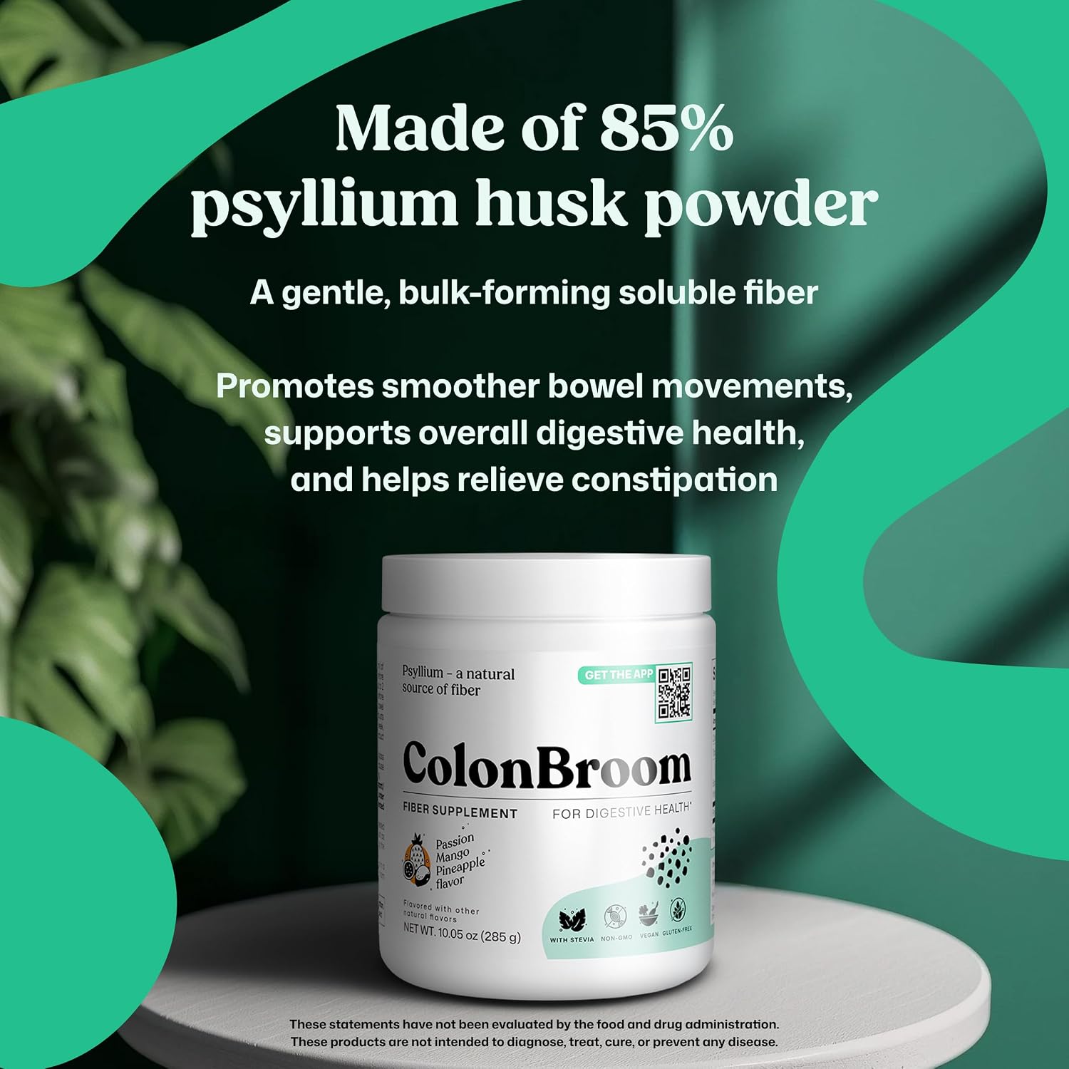 Detalle de ColonBroom Psyllium Fiber Powder, 50 Servings