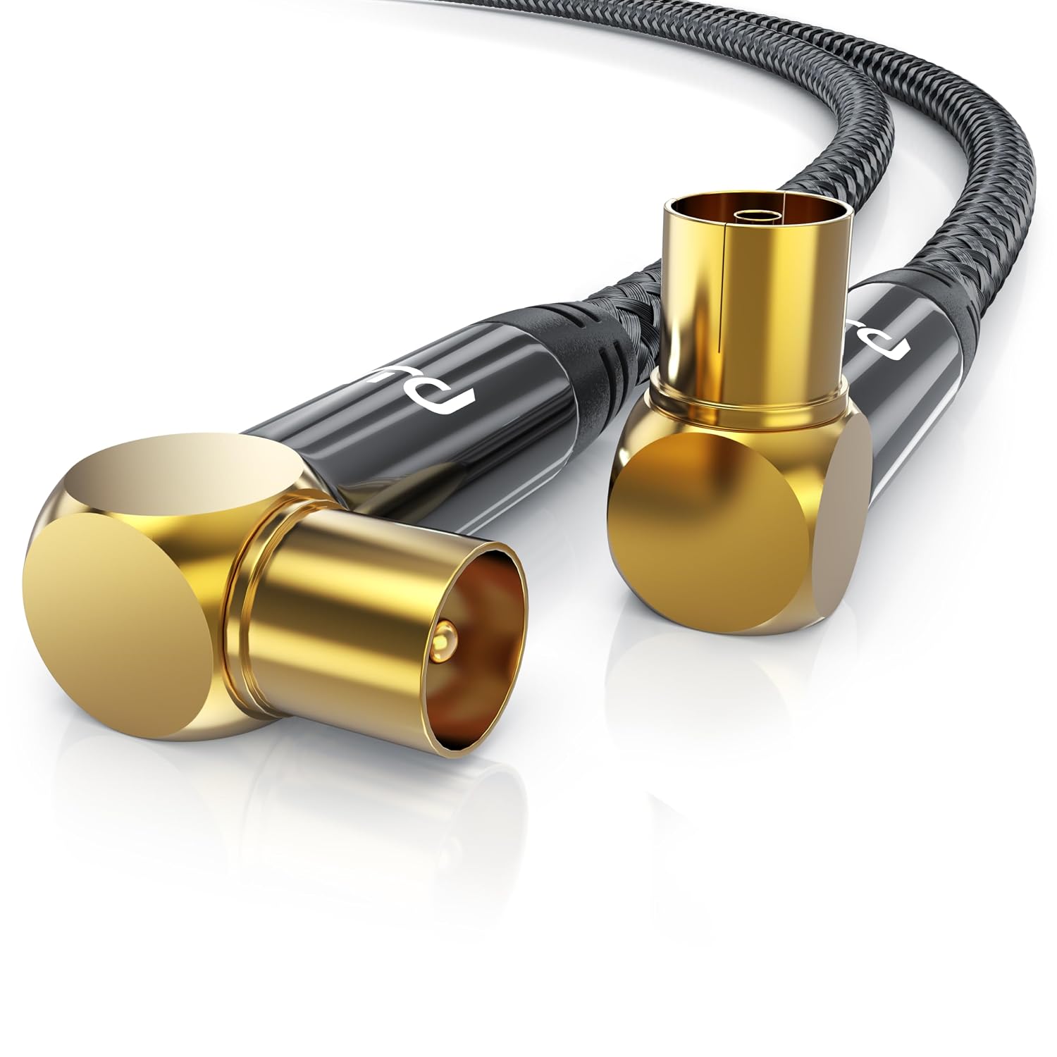 Detalle 2 de CSL-Computer Primewire Premium antennkabel, 2 m, textilöverdrag, 135 dB