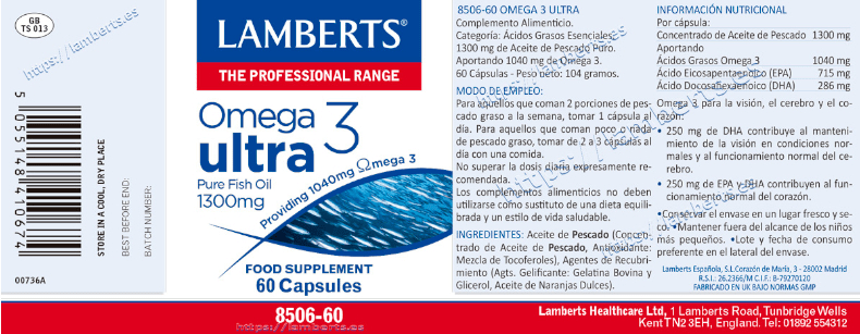 Thumbnail 1 de Lamberts Omega 3 Ultra 1300 mg — aceite de pescado puro