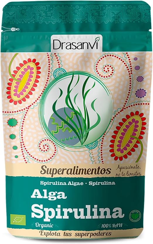 Detalle de DRASANVI Spirulina Bio 🌱 Superalimento Vegano, Rico en Omega 6