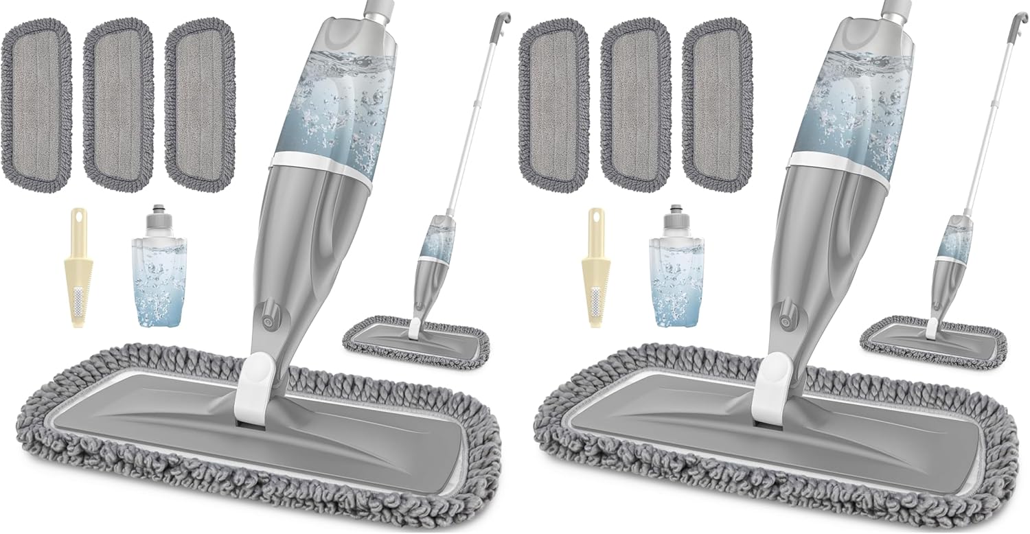 Thumbnail 5 de EXEGO Floor Flat Mop with Refillable Bottle and 4 Reusable Microfibre Pads