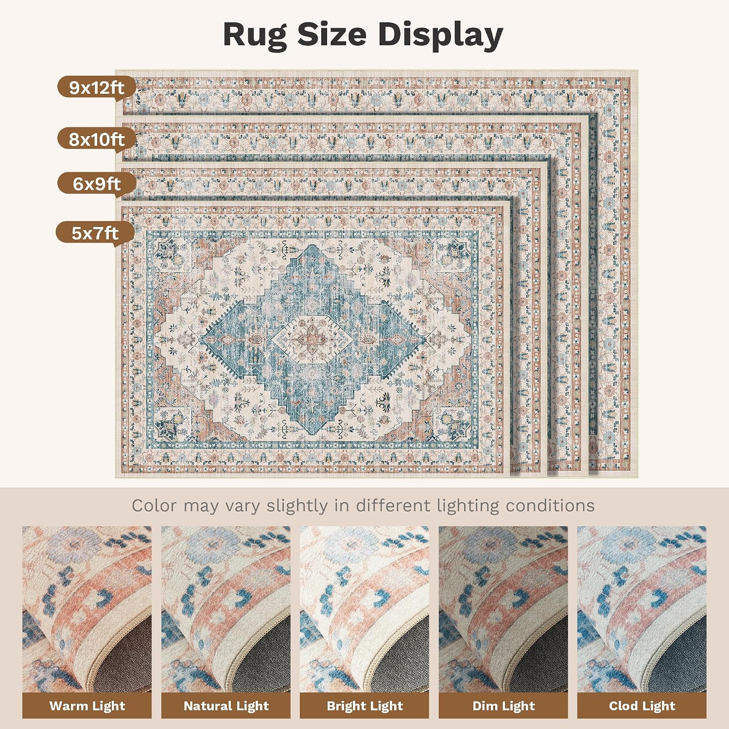 Detalle de LIVELYGLOW Area Rug, 5x7
