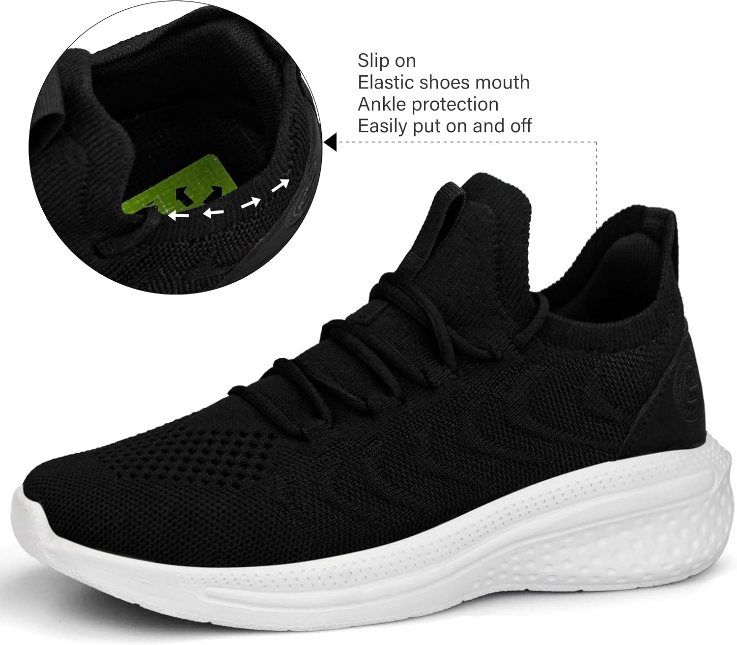 Detalle de Pujcs Men’s Slip-On Lightweight Tennis Shoes for Work, Gym & Running