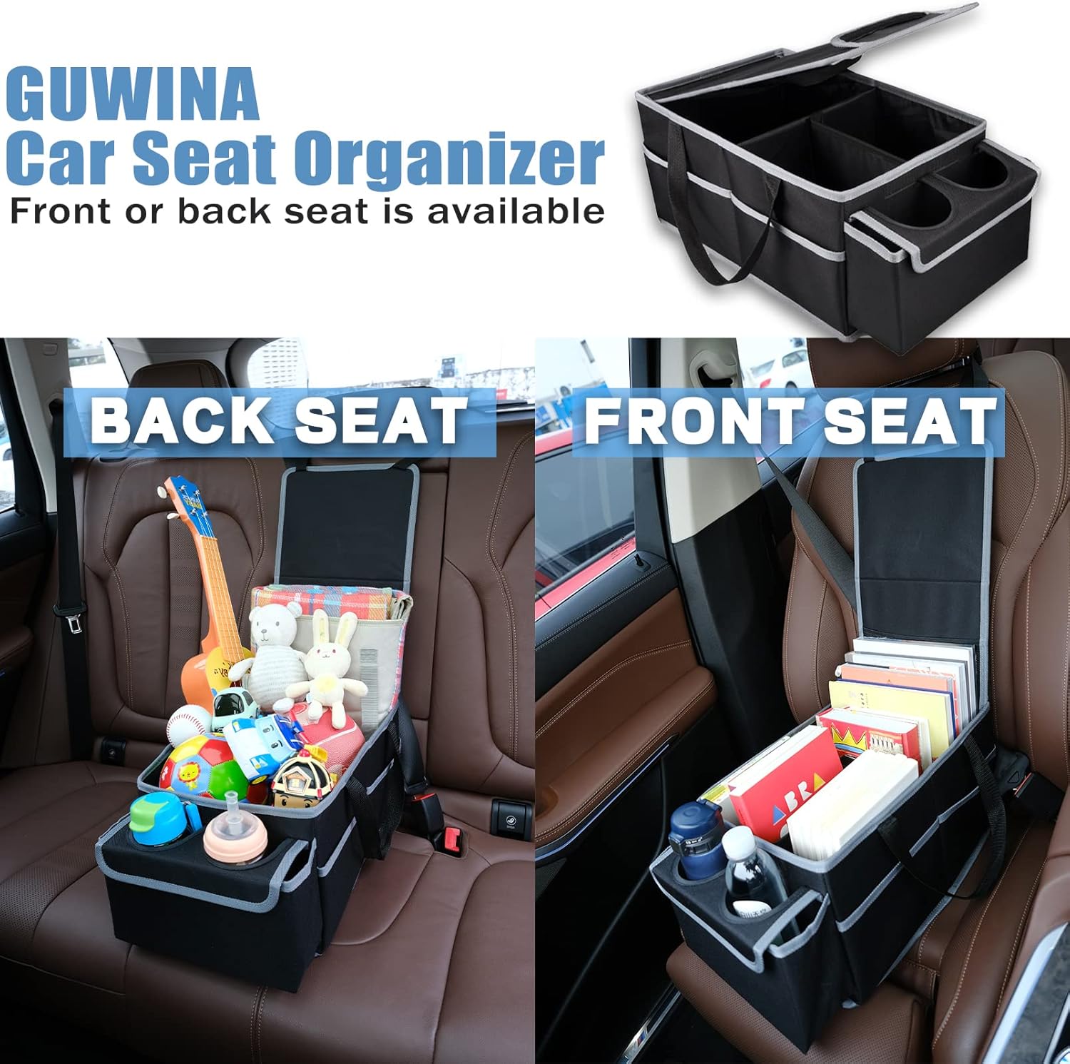 Detalle de GUWINA Car Seat Storage & Organizer (Black) for Front or Rear Seat