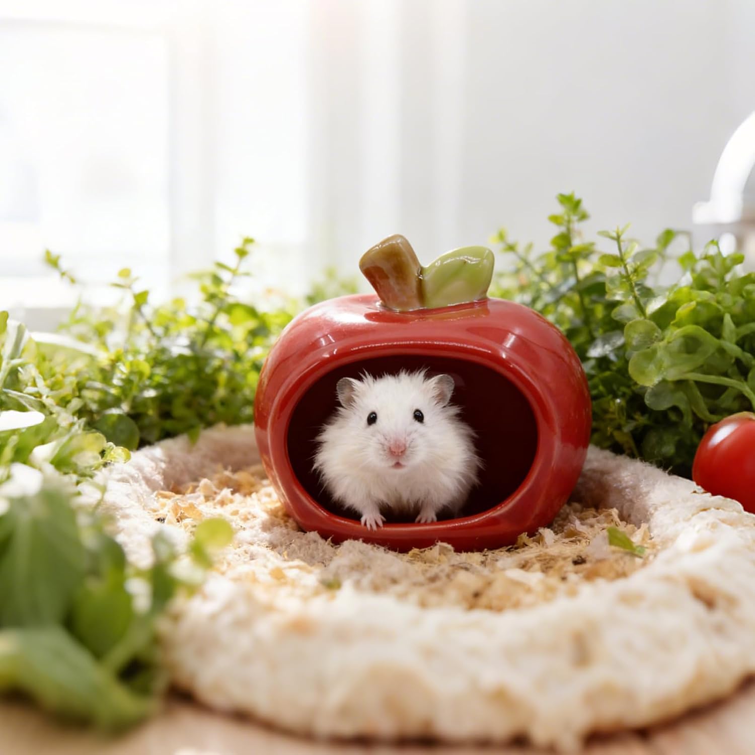 Thumbnail 1 de MC MEICHUANG Apple-Shaped Ceramic Hamster Hideout