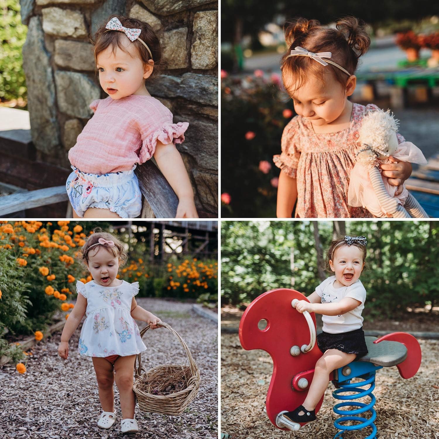 Thumbnail 4 de DRESHOW Baby Girl Headbands and Hair Bows – 10-pack nylon headbands with assorted bow styles