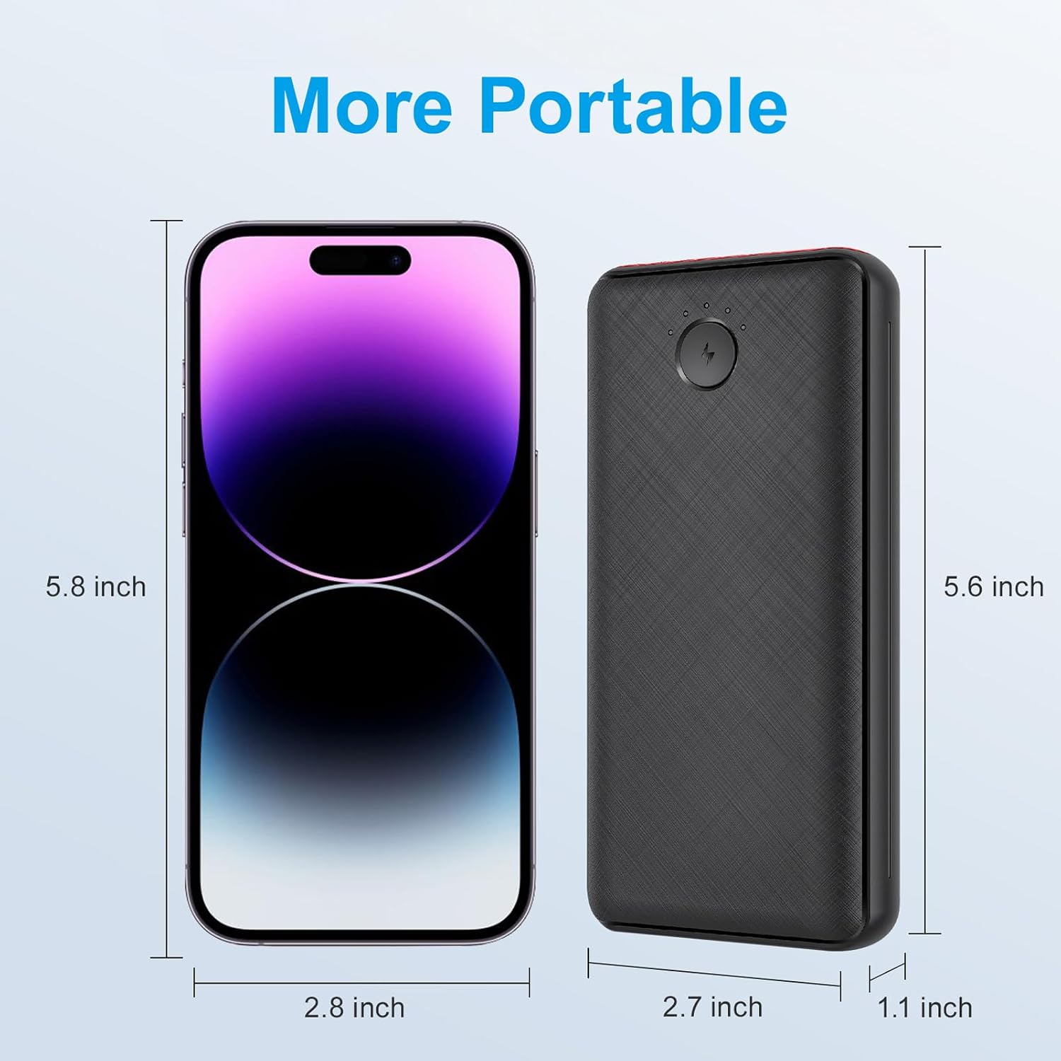 Thumbnail 6 de JIGA Power Bank 27000mAh 22,5W PD 20W USB-C Powerbank mit Taschenlampe