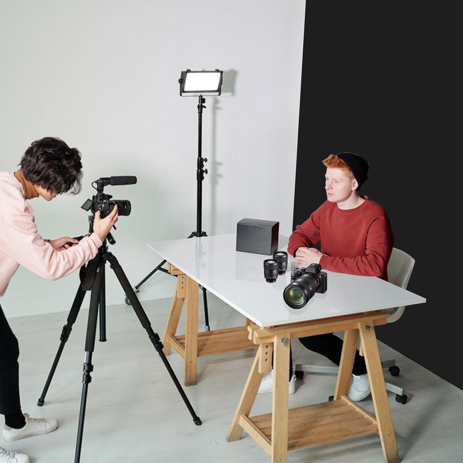 Thumbnail 4 de PULUZ 1x2m Black Non-Reflective Photography Backdrop Cloth with Reinforced Crossbar Holes (Studio, Product & Video)