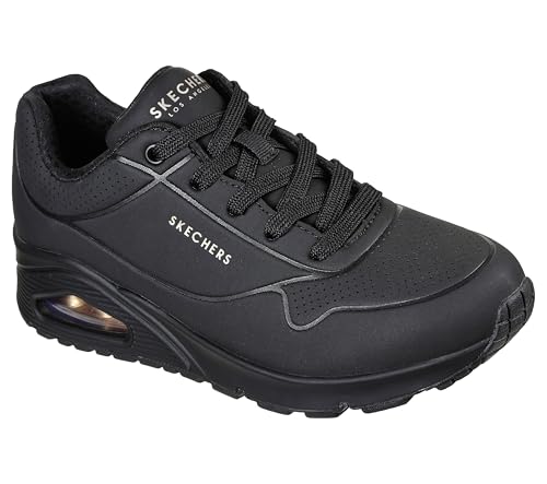 Thumbnail 2 de Skechers Damen Uno Stand On Air Weit Trainers – Black Durabuck Mesh, Größe 35.5 EU