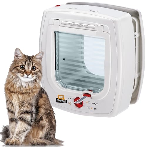 Detalle de Ferplast Gatera Microchip 4 vías blanco 🐱