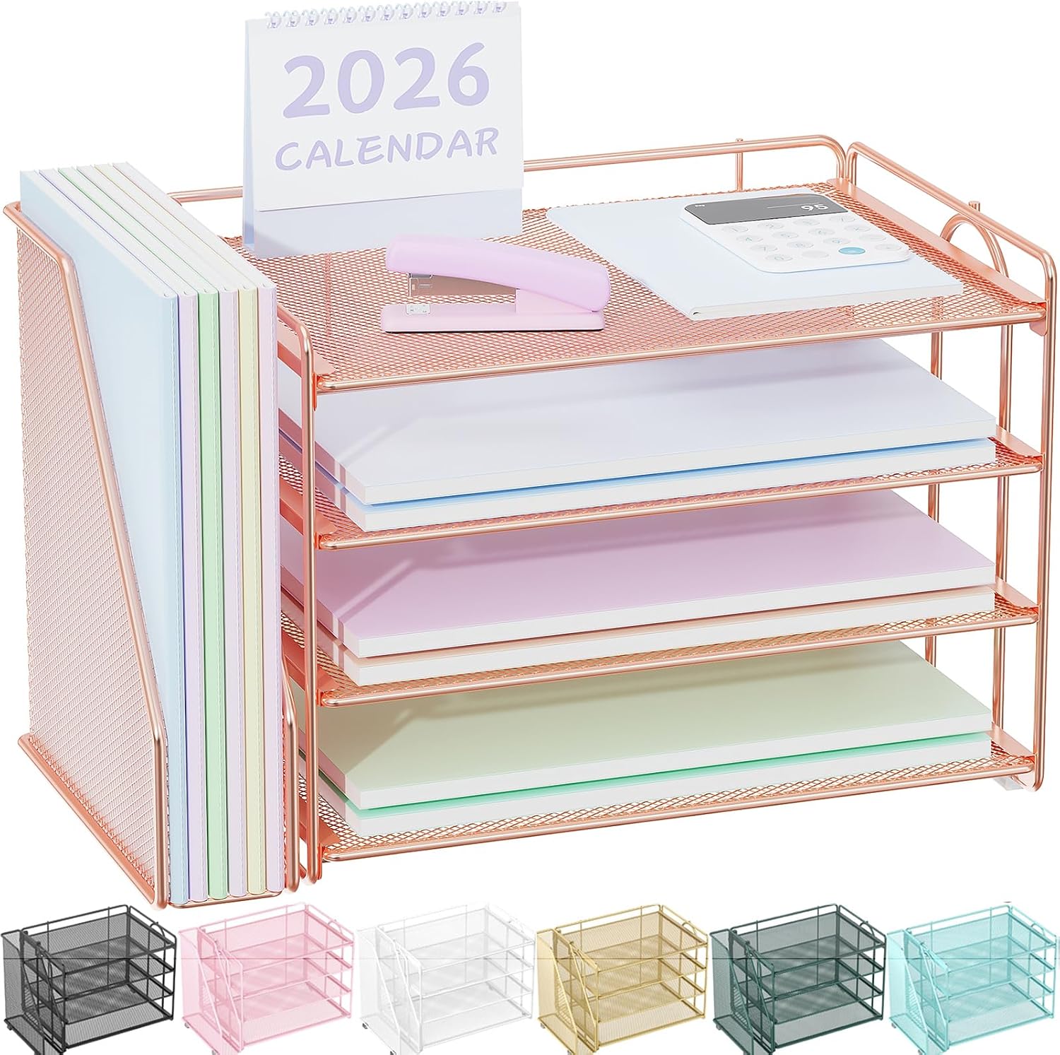 Detalle de Spacrea Paper Desk Organizer Rose Gold ๐