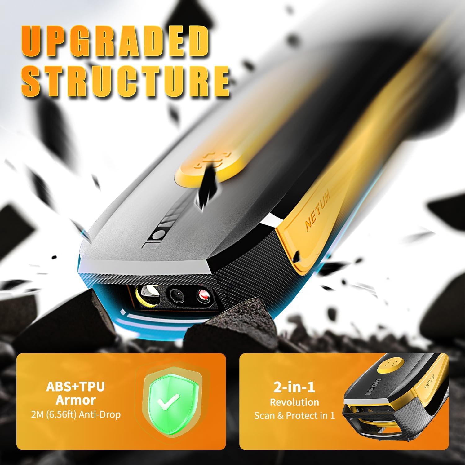 Thumbnail 3 de NETUM CS7501 Lettore di Codici QR: Scanner Bluetooth Portatile 1D/2D per Inventario