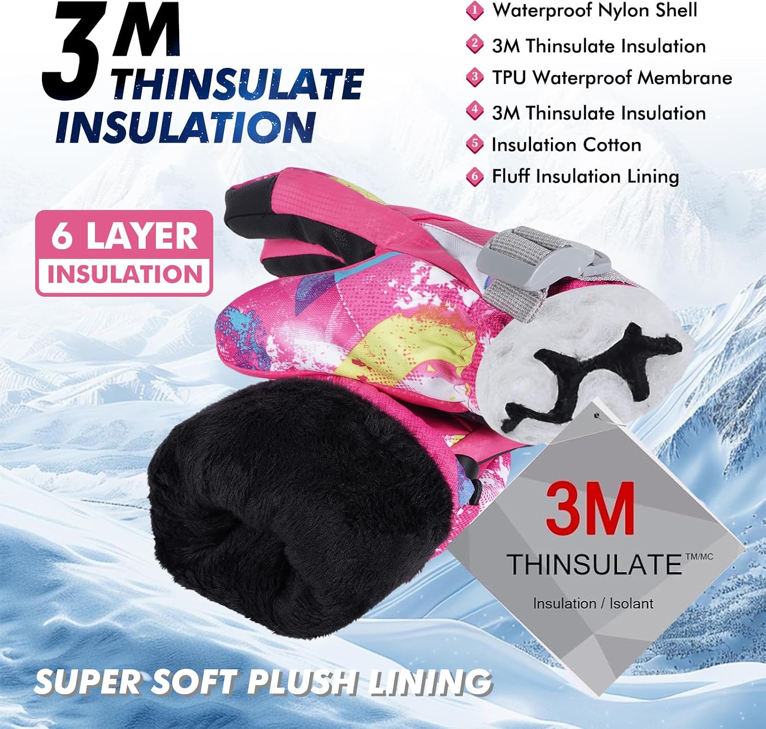 Detalle 2 de Pnosnesy Ski Gloves