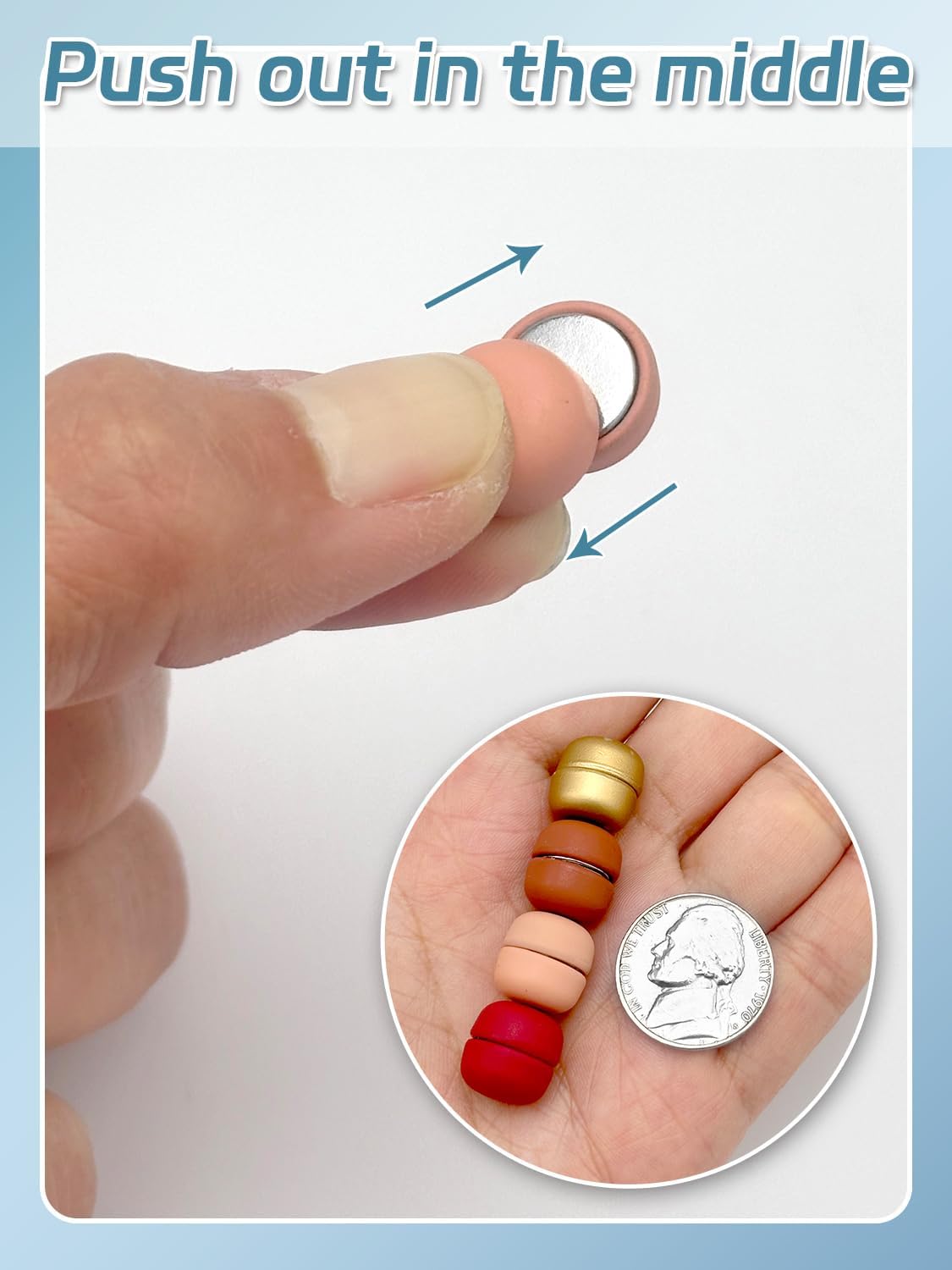 Detalle de Evnlo 12 Pairs Strong Magnetic Hijab Pins — Pinless, Fabric-Friendly, Versatile