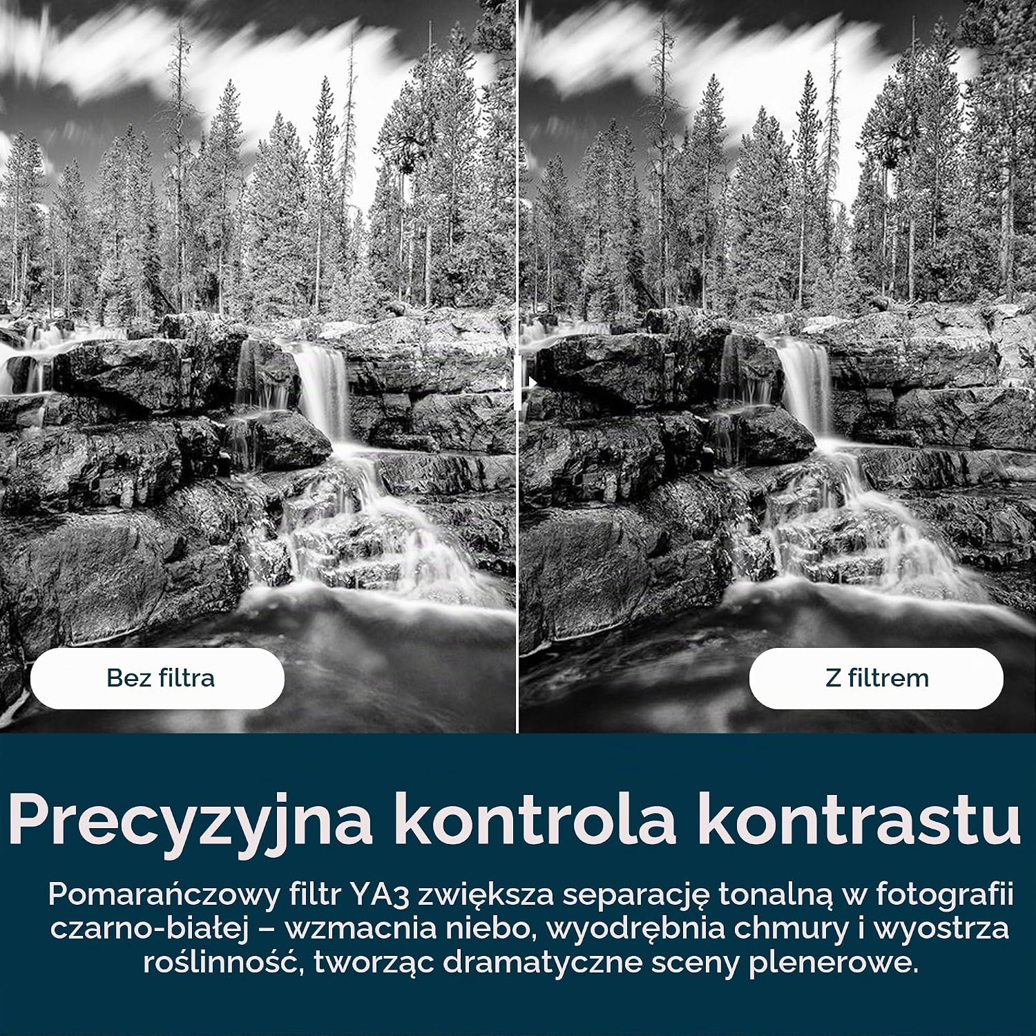Detalle de Hoya YA3 HMC – pomarańczowy filtr fotograficzny 62 mm