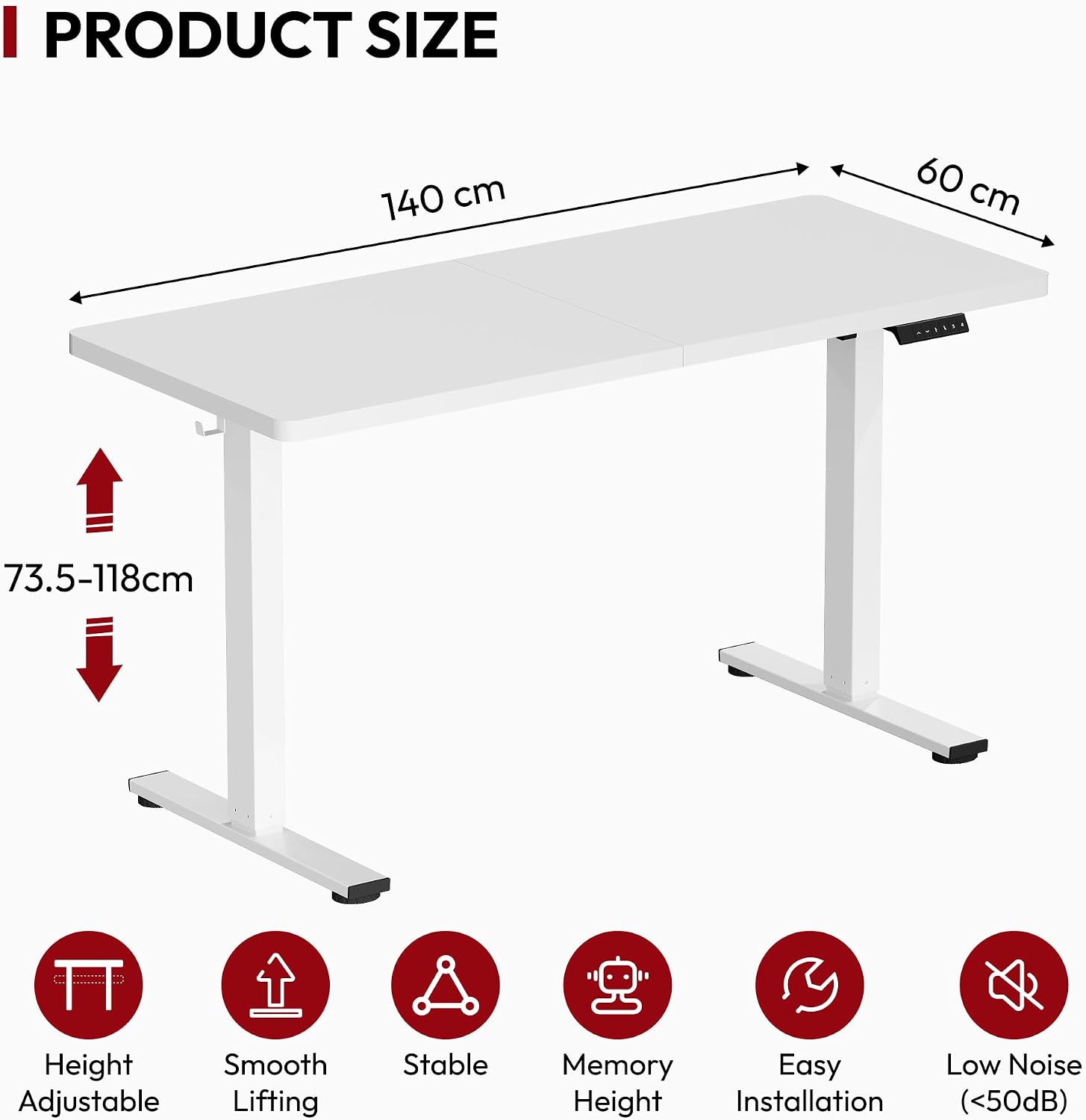 Thumbnail 2 de SANODESK Bureau assis debout 140x60 cm