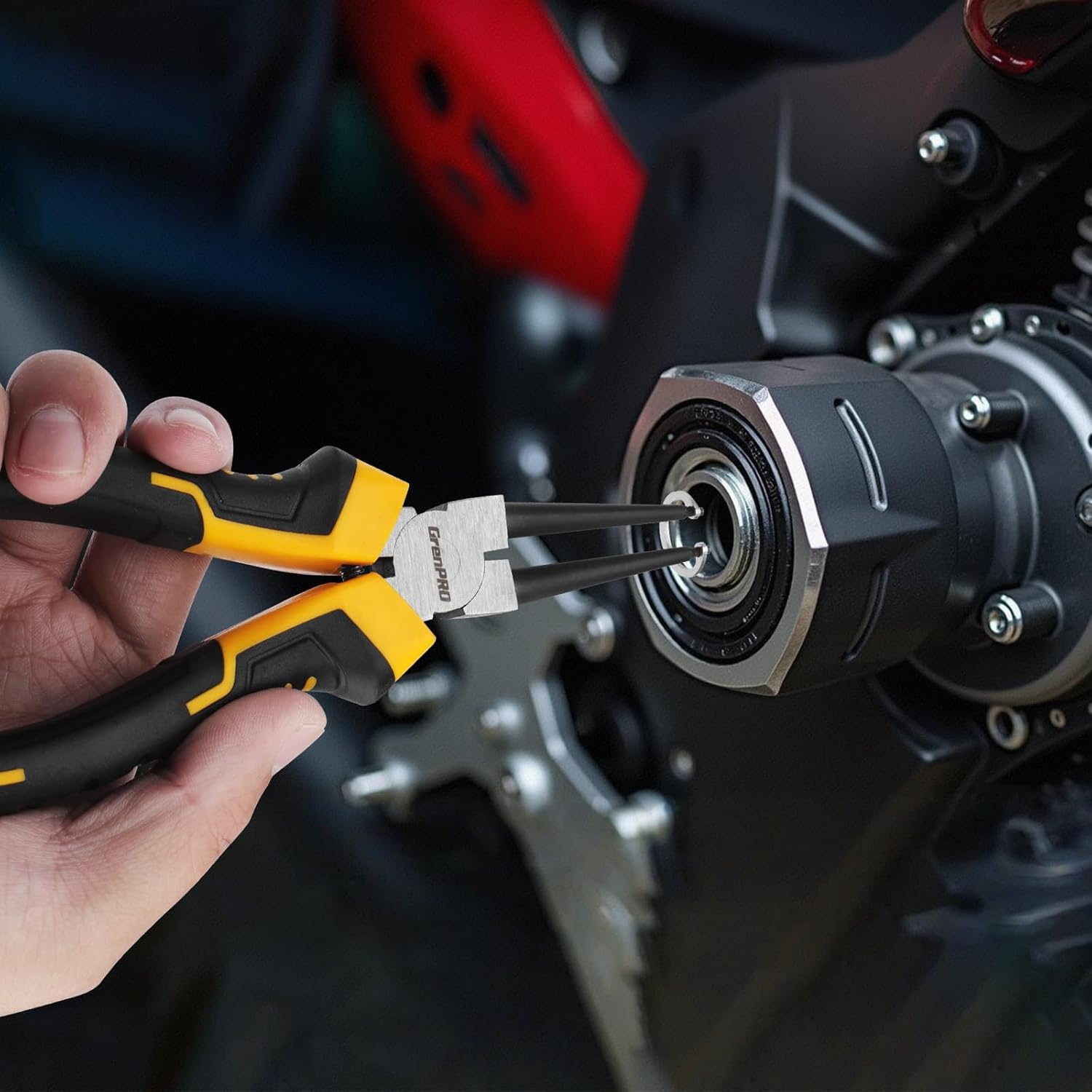 Thumbnail 1 de GRENPRO 4-Piece Snap Ring Pliers Set — 7-Inch Internal/External Circlip Pliers Kit