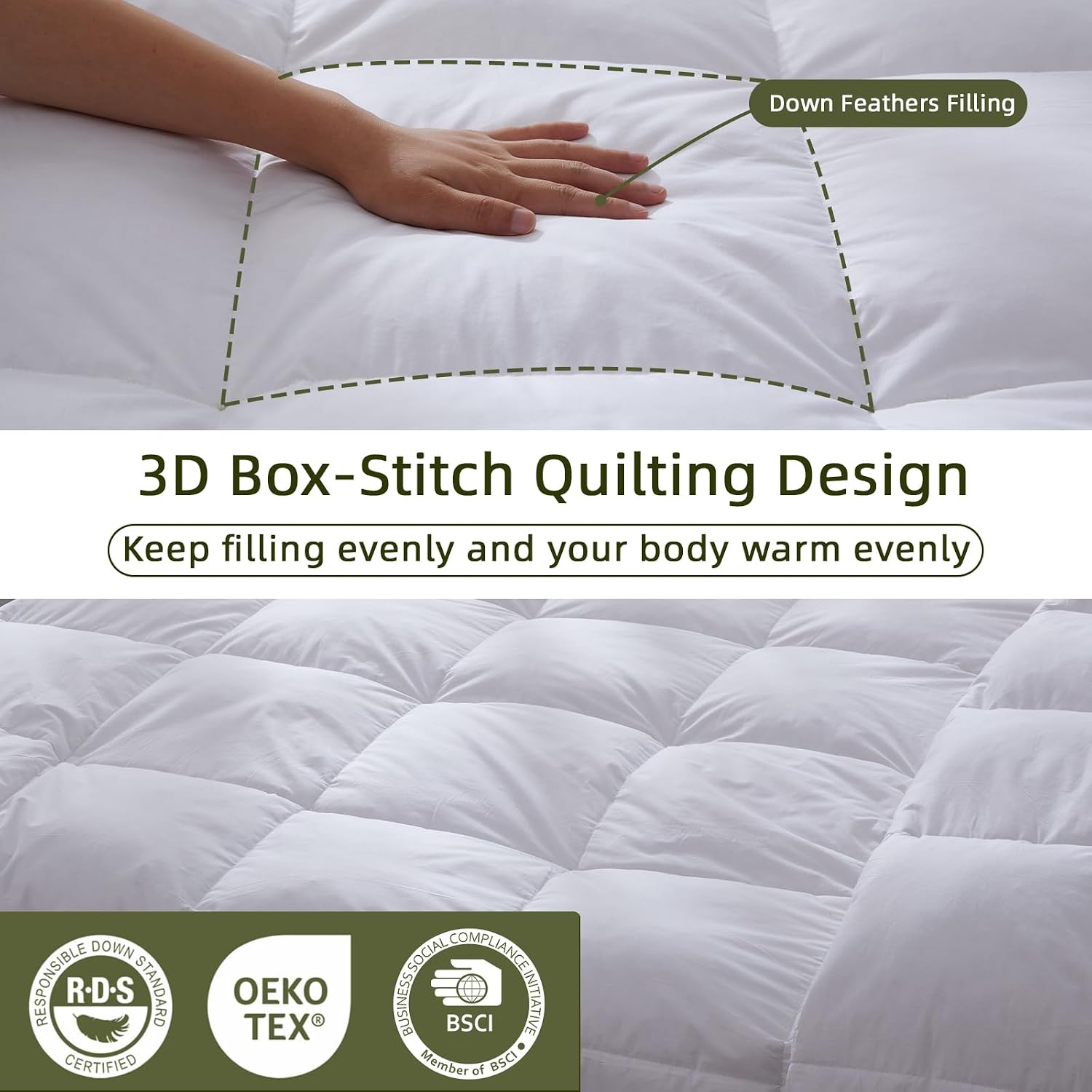Detalle 1 de D & G The Duck and Goose Co 10.5 Tog King Size Down & Feather Duvet (100% cotton cover)