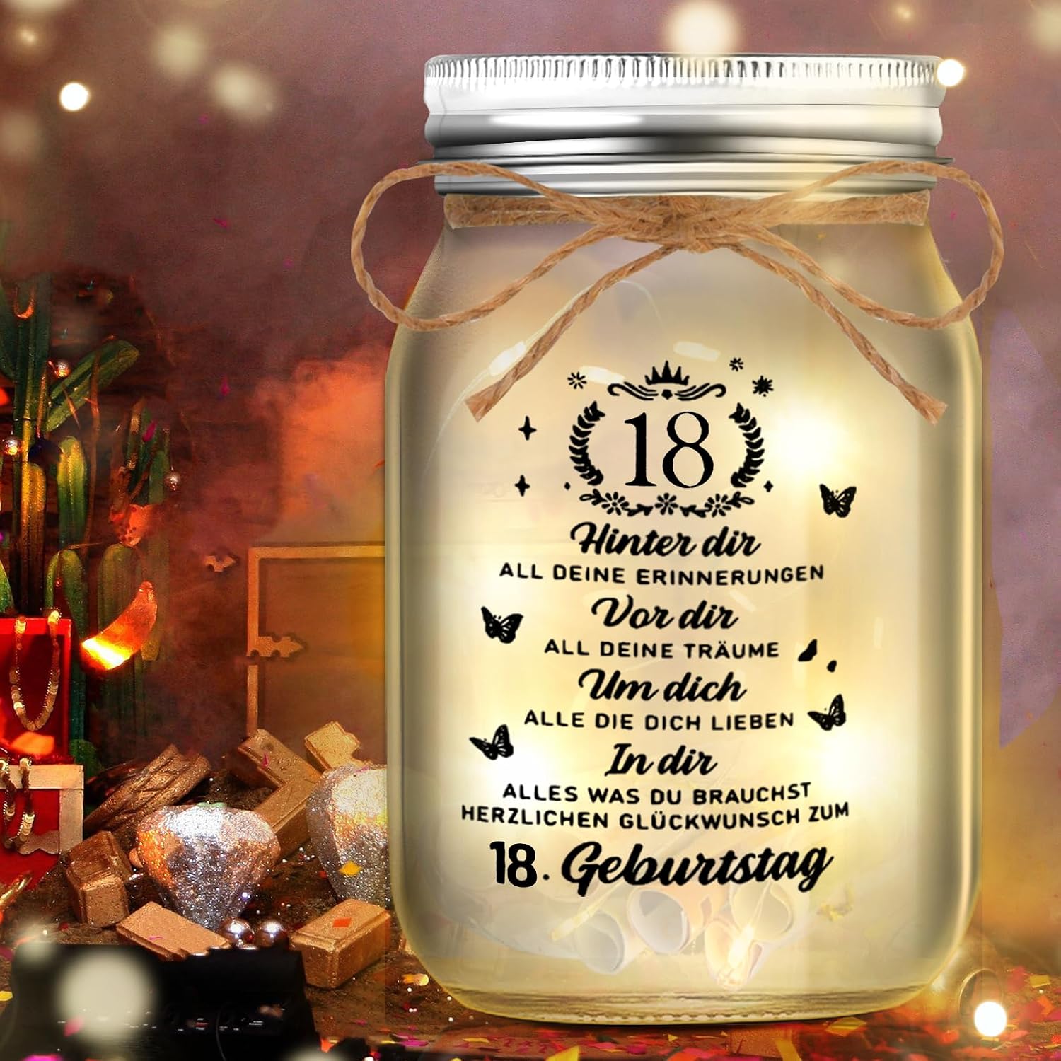 Thumbnail 3 de Johiux LED Flaschenlicht 18 Geburtstag Geschenk 12,8x8
