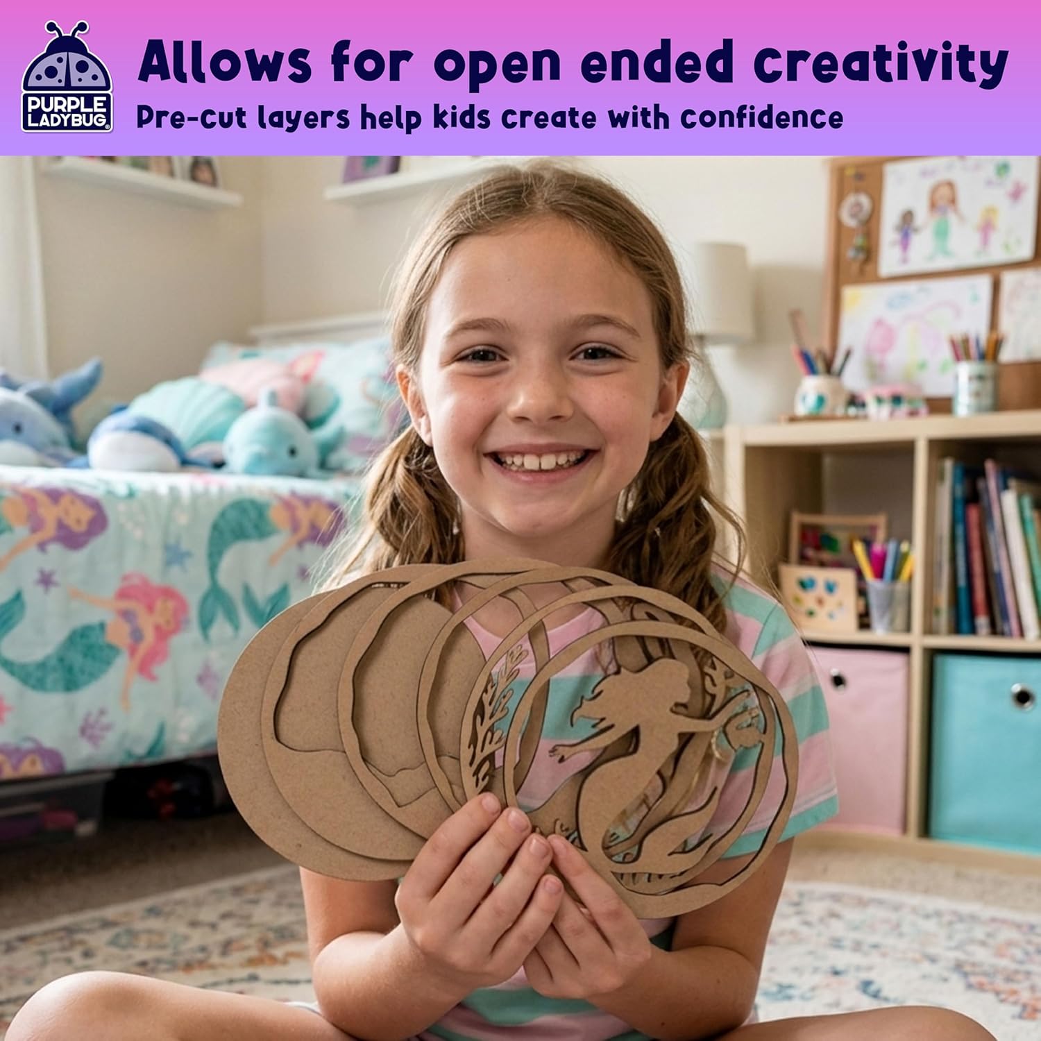 Detalle de Mermaid 3D Kids Painting Set – Paint Your Own 3D Mermaid Craft Kit
