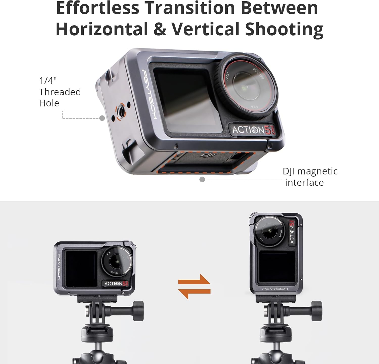 Detalle 2 de PGYTECH Camera Cage for DJI Osmo Action 5 Pro