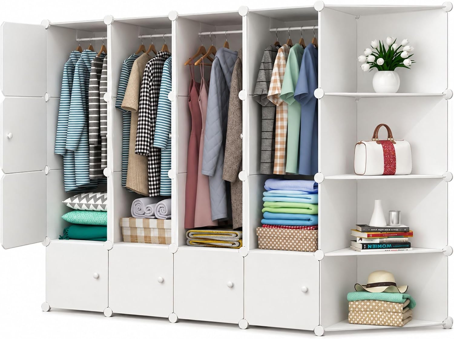 Detalle de MAGIC SELECT 1 modulaire kledingkast met 20 modules en 3 kledingstangen