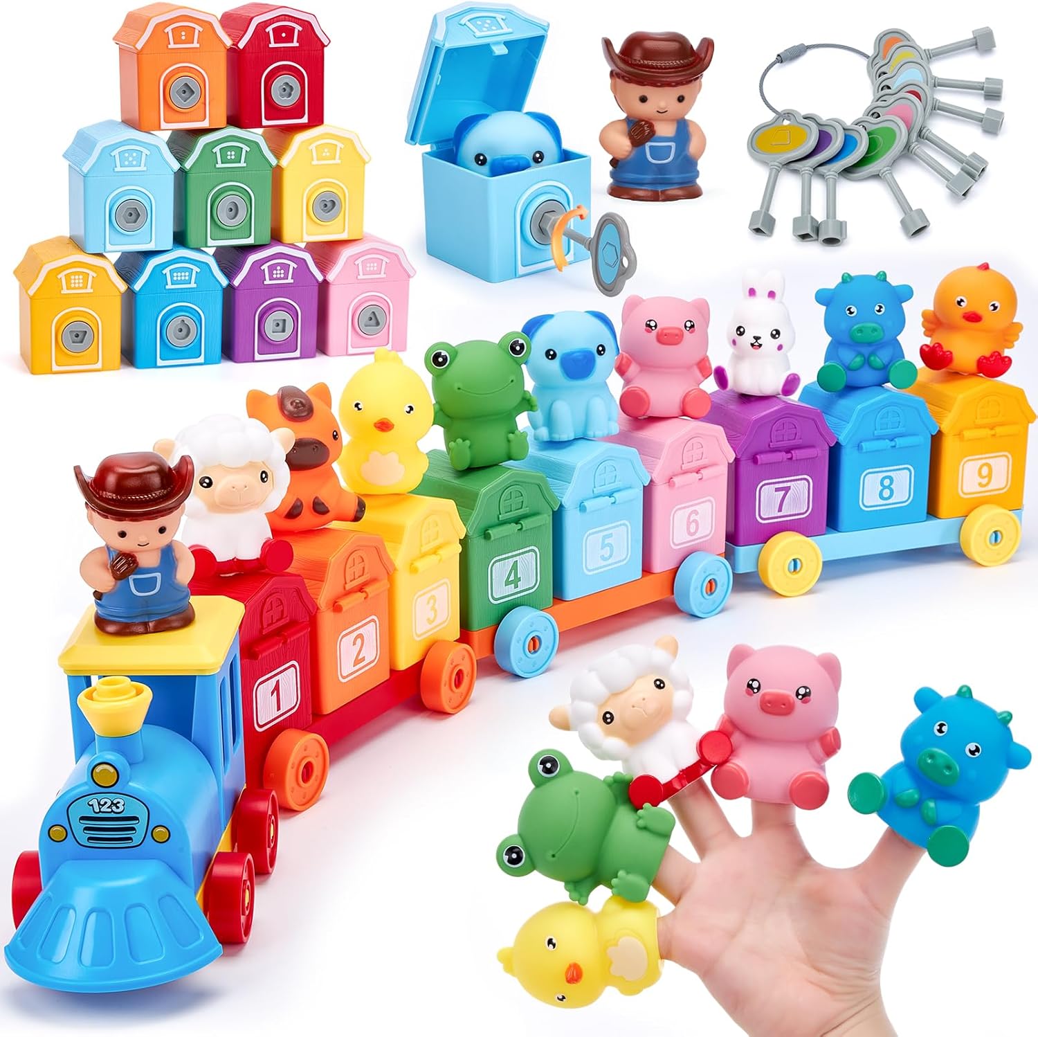 Detalle de hahaland Montessori Train Set 9 pieces 🚂