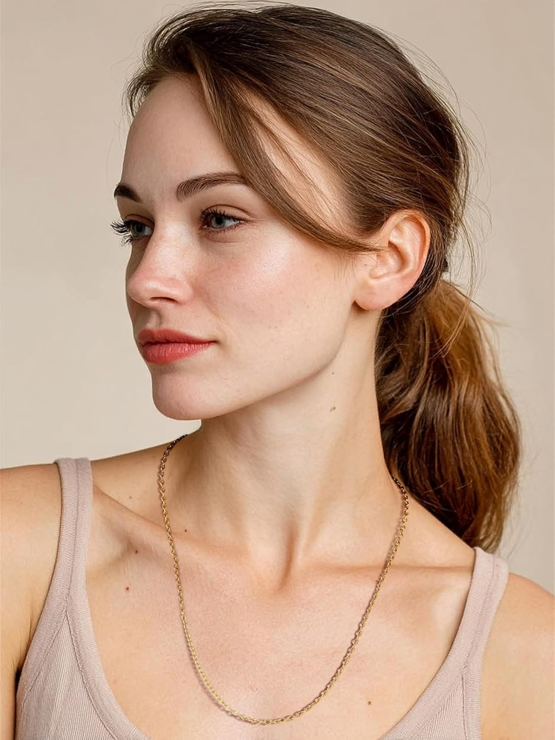 Thumbnail 6 de ChainsPro Collier femme en acier inoxydable 2 mm – chaîne élégante ajustable 46 à 76 cm