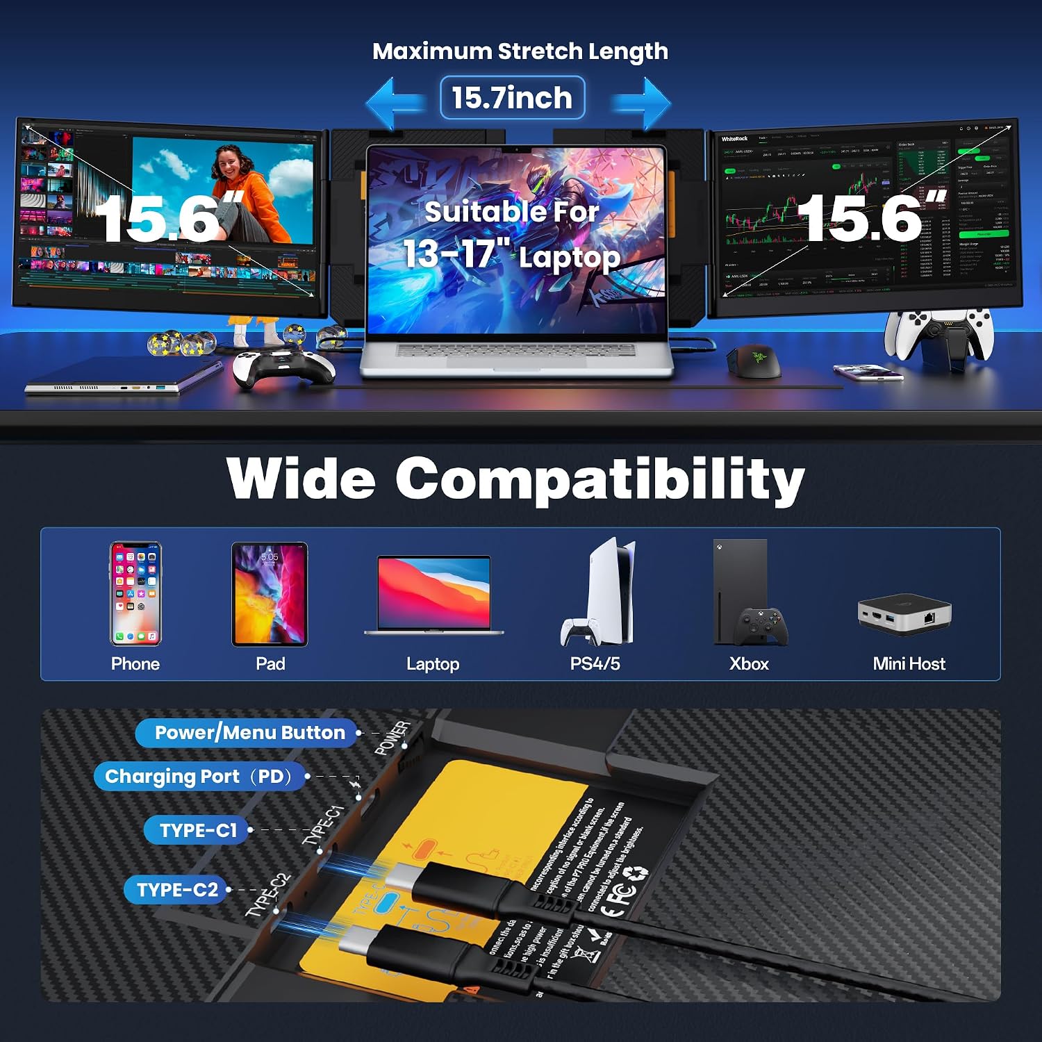 Detalle de CIDETTY New Upgrad Laptop Screen Extender Monitor