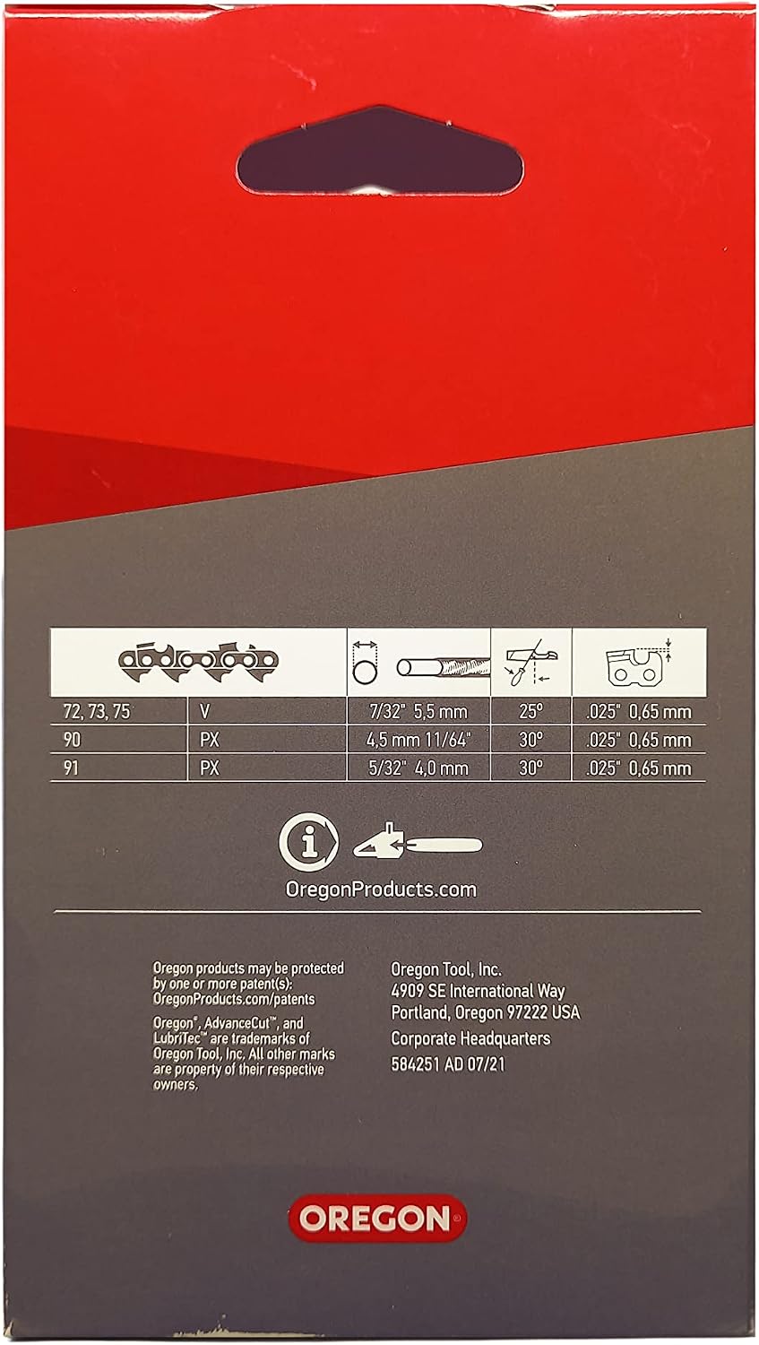 Thumbnail 1 de Oregon 3/8" LP Saw Chain, .043" Gauge for 10" Bar – 40 Drive Links (Low-Kickback) for Ryobi, Husqvarna, Makita, Worx and More