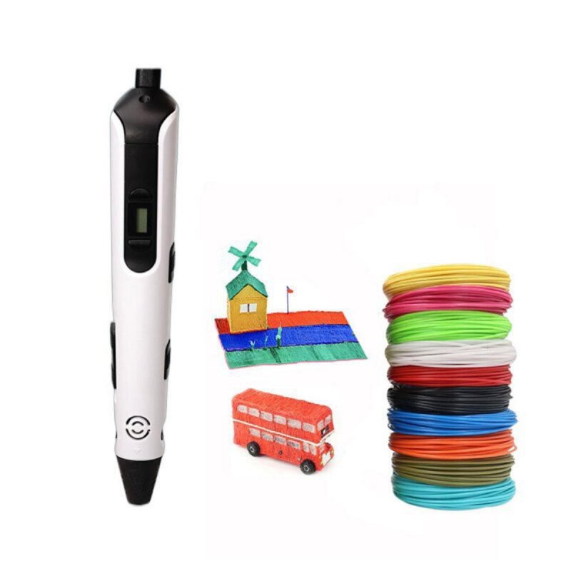 Arzopa Bolígrafo 3D LCD Kit 20 Colores: PLA/ABS, Temperatura y Velocidad Ajustables