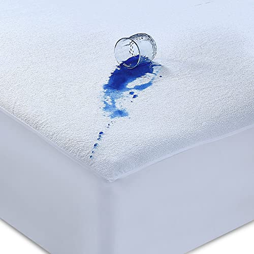 Detalle de Caroline Shatuik 100% Waterproof Mattress Protector – Double, 137x190cm with Extra Deep 30cm Skirt
