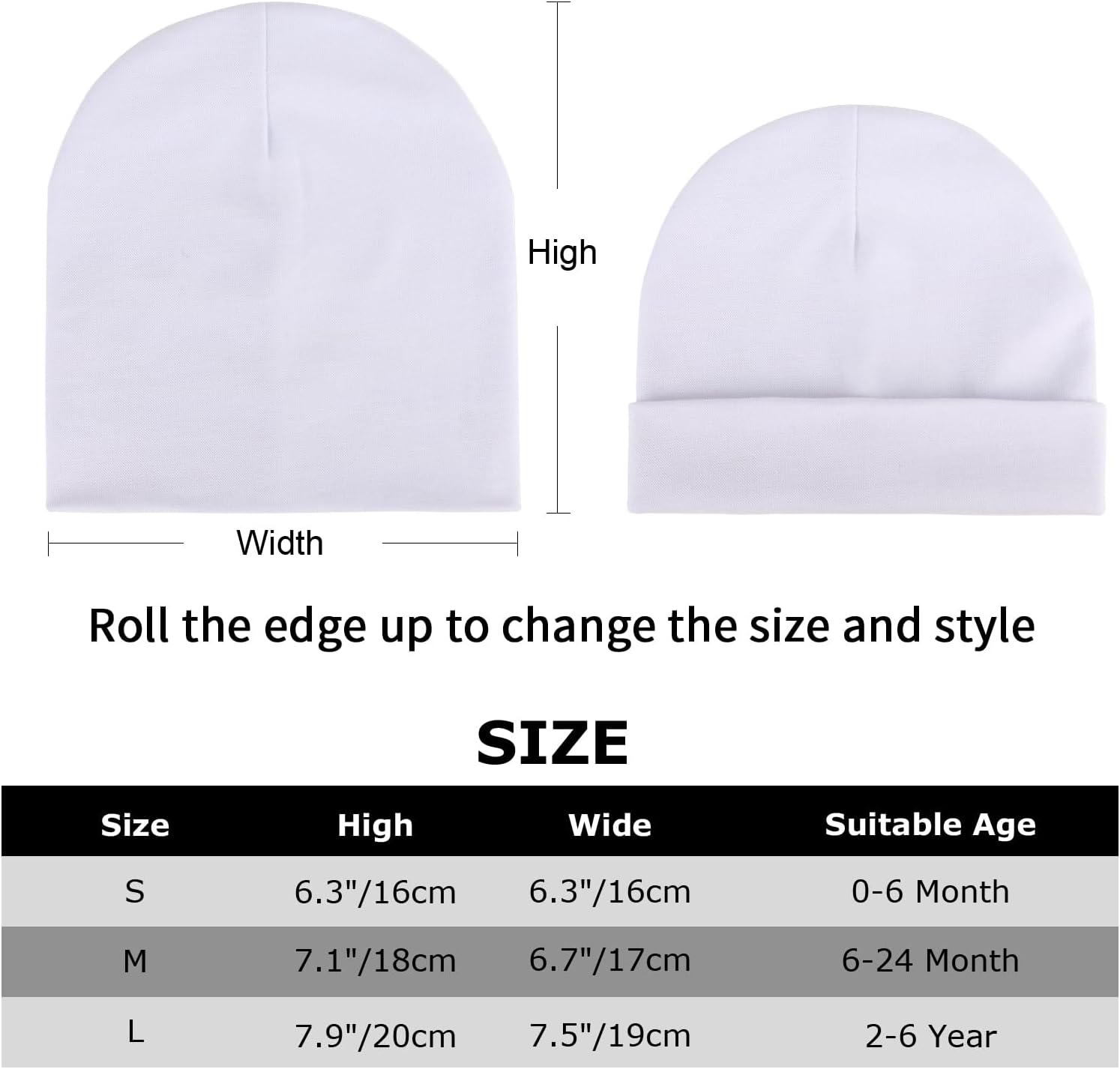 Thumbnail 5 de DRESHOW 8-Pack Baby Beanies 17 cm