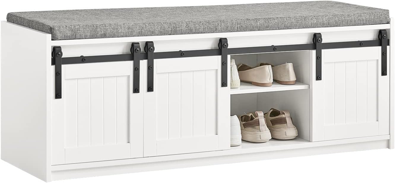 Detalle de SoBuy FSR133-W Banco zapatero 120 x 35 x 45 cm