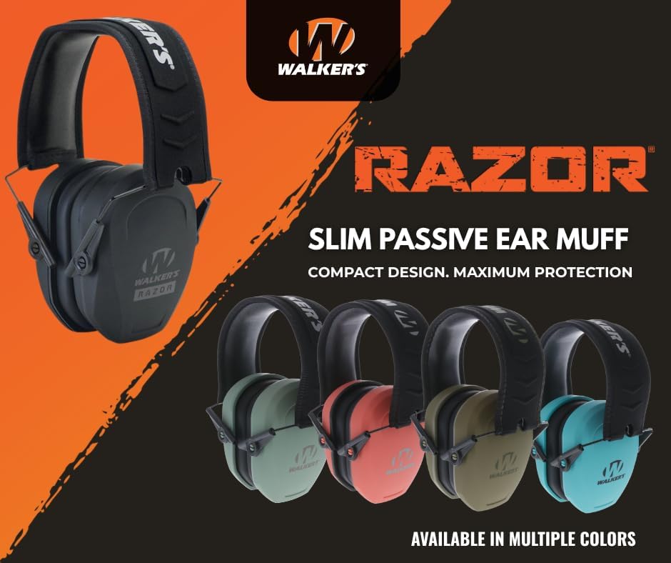 Thumbnail 1 de Walker’s Razor Slim Passive Earmuffs Ultra Low Profile 27dB NRR — Lightweight Hearing Protection for Youth and Women Shooters